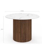 Alvar runder Esstisch Ø110cm Marmor- und Walnusseffekt - 110x110x75 cm