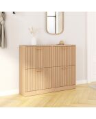 Meuble chaussures Faustine 2x2 portes - 24 paires bois - 100x23.5x80 cm