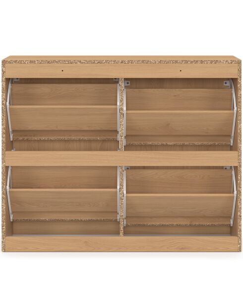 Meuble chaussures Faustine 2x2 portes - 24 paires bois - 100x23.5x80 cm