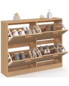 Meuble chaussures Faustine 2x2 portes - 24 paires bois - 100x23.5x80 cm