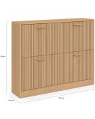 Meuble chaussures Faustine 2x2 portes - 24 paires bois - 100x23.5x80 cm