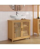 Meuble sous vasque Maya bambou 2 portes - 60x30x65 cm