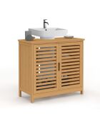 Meuble sous vasque Maya bambou 2 portes - 60x30x65 cm