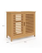 Meuble sous vasque Maya bambou 2 portes - 60x30x65 cm