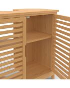 Meuble sous vasque Maya bambou 2 portes - 60x30x65 cm