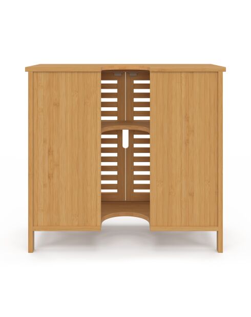 Meuble sous vasque Maya bambou 2 portes - 60x30x65 cm