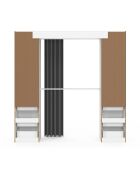 Dressing Justine extensible 120 - 180cm double colonne 6 tiroirs blanc/gris - 120/180x50x180 cm
