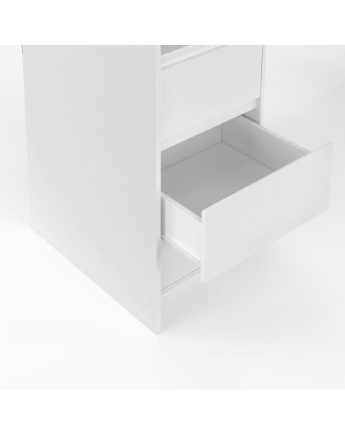 Dressing Justine extensible 120 - 180cm double colonne 6 tiroirs blanc/gris - 120/180x50x180 cm