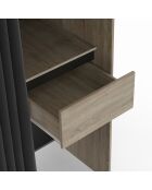 Dressing Justine extensible 120 - 180cm double colonne 5 tiroirs effet bois - 120/180x50x180 cm