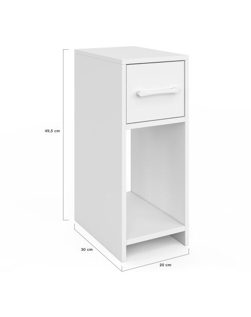 Tables de chevet Uma 1 tiroir - lot de 2 blanches - 20x30x50 cm