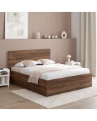 Lit coffre Sicilia effet bois noyer - 140x190cm
