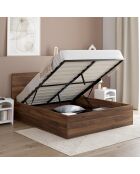 Lit coffre Sicilia effet bois noyer - 140x190cm