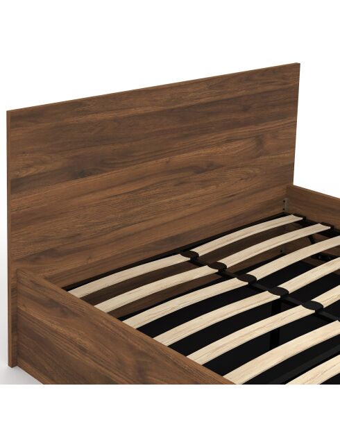 Lit coffre Sicilia effet bois noyer - 140x190cm