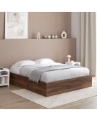 Lit coffre Malta effet bois noyer - 140x190 cm