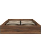 Lit coffre Malta effet bois noyer - 140x190 cm