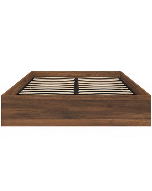 Lit coffre Malta effet bois noyer - 140x190 cm