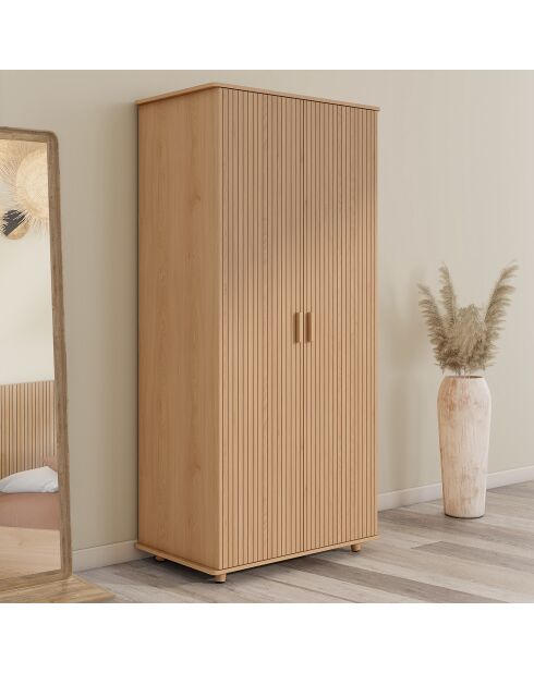 Armoire penderie Albane 2 portes bois - 80x48x167 cm
