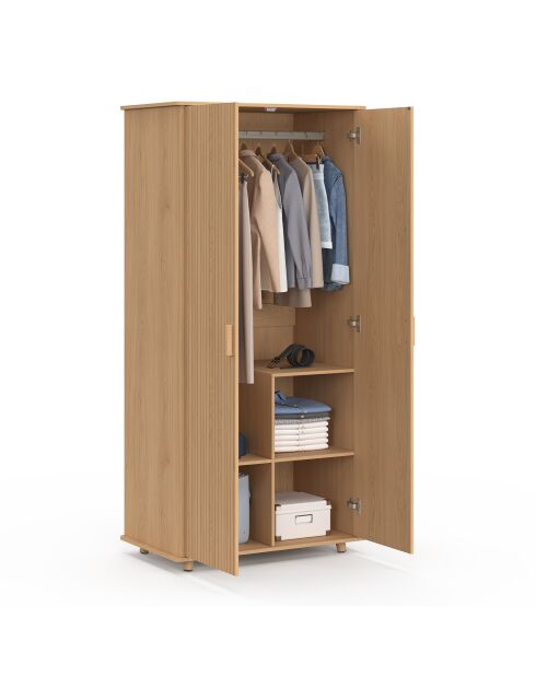 Armoire penderie Albane 2 portes bois - 80x48x167 cm