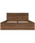 Lit coffre Sicilia effet bois noyer - 160x200cm