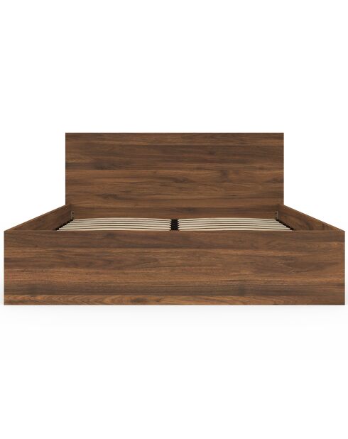 Lit coffre Sicilia effet bois noyer - 160x200cm