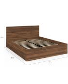 Lit coffre Sicilia effet bois noyer - 160x200cm