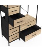 Dressing Iris penderie et 7 tiroirs bois/noir- 90x40x167 cm