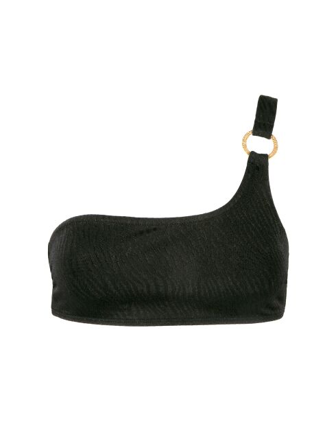 Haut de maillot brassière asymétrique Typha night zèbre noire