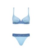 Suaeda luipaardblauwe bikinitop met balkonnet