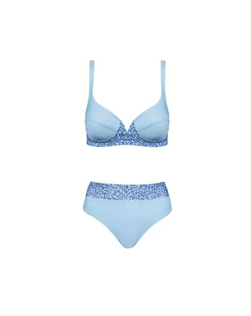 Suaeda luipaardblauwe bikinitop met balkonnet