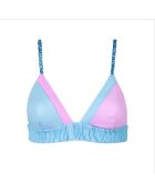 Althéa Leopard Asymmetrisches Triangel-Bikinioberteil in Lila/Blau