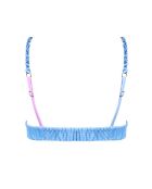 Althéa Leopard Asymmetrisches Triangel-Bikinioberteil in Lila/Blau