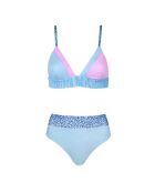 Althéa Leopard Asymmetrisches Triangel-Bikinioberteil in Lila/Blau