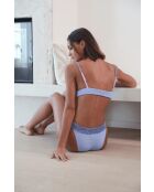 Althéa Leopard Asymmetrisches Triangel-Bikinioberteil in Lila/Blau