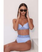Mutandine a vita alta blu leopardata Suaeda