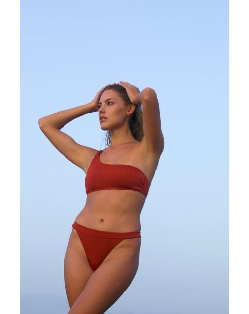 Top bikini asimmetrico Typha zebra terracotta