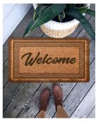 Paillasson en PVC Dekoratif Welcome Kahverengi Kapı O¨nu¨ Paspası marron - 45x65 cm
