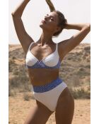 Haut de maillot balconnet Suaeda léopard blanc