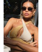 Top bikini Maneby Gold Foulard Cross