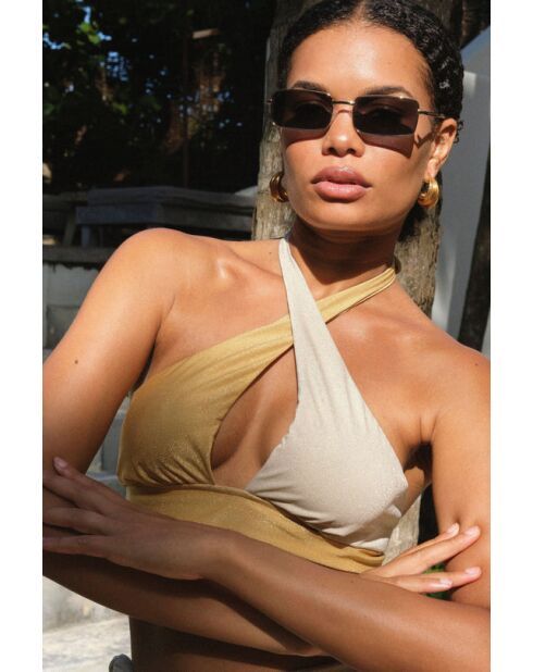Top bikini Maneby Gold Foulard Cross