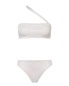 Cremefarbenes Alma Bandeau-Bikinioberteil