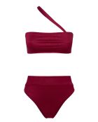 Haut de maillot bandeau Alma framboise