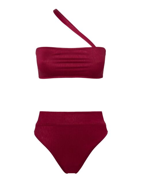 Haut de maillot bandeau Alma framboise