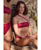 Haut de maillot bandeau Alma framboise
