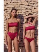 Haut de maillot bandeau Alma framboise