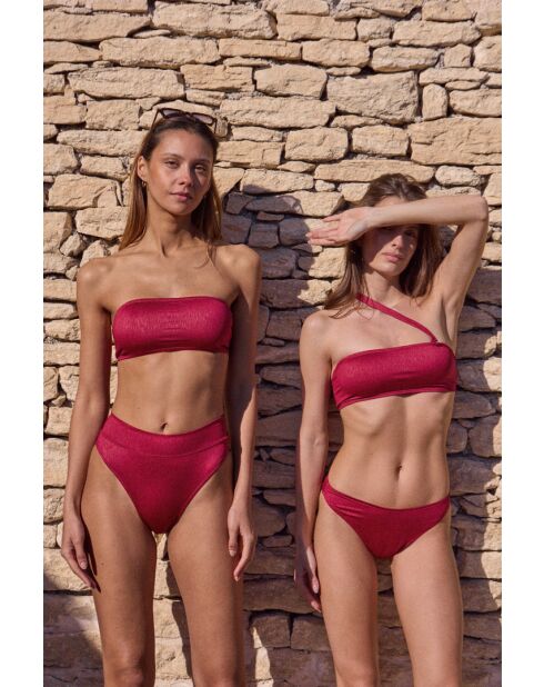 Haut de maillot bandeau Alma framboise
