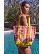 Sac de Plage rose rayé - 45 x 35 x 15cm
