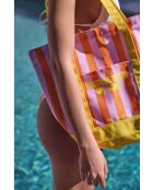 Sac de Plage rose rayé - 45 x 35 x 15cm