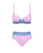 Haut de maillot balconnet Suaeda léopard lilas