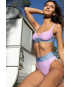 Haut de maillot balconnet Suaeda léopard lilas