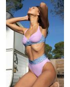 Haut de maillot balconnet Suaeda léopard lilas